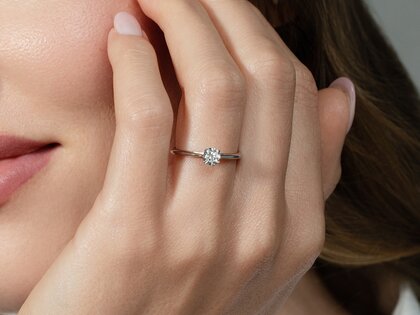 Anello di Fidanzamento Heaven 4 in platino 950/- con diamante 0,50ct G/SI