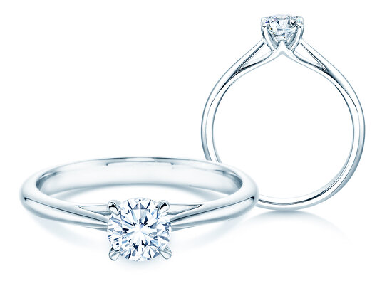 Anello di Fidanzamento Heaven 4 in 14K oro bianco con diamante 0,50ct H/SI