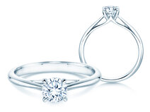 Anello di Fidanzamento Heaven 4 in 18K oro bianco con diamante 0,50ct G/SI