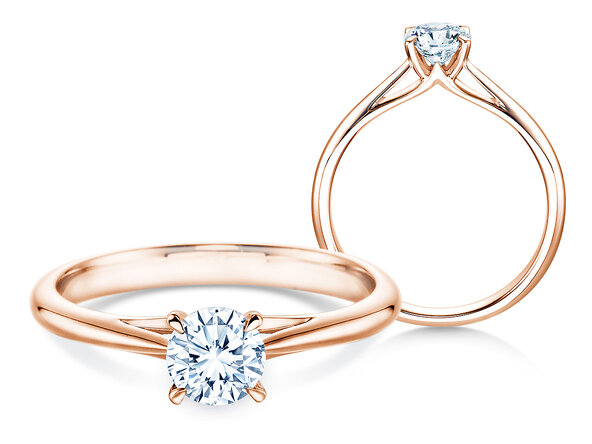Anello di Fidanzamento Heaven 4 in 14K oro rosa con diamante 0,50ct H/SI