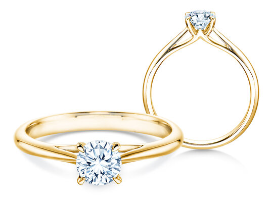 Anello di Fidanzamento Heaven 4 in 9K oro bianco con diamante 0,50ct H/SI