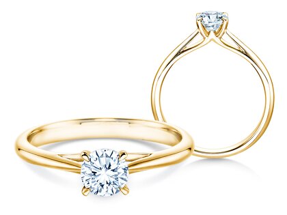 Anello di Fidanzamento Heaven 4 in 9K oro giallo con diamante 0,50ct G/SI