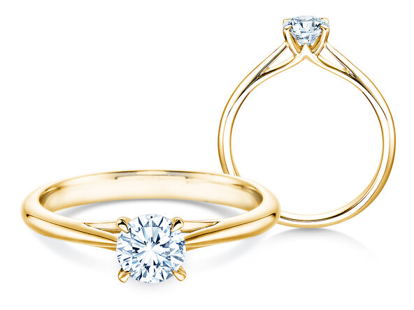 Anello di Fidanzamento Heaven 4 in 9K oro giallo con diamante 0,50ct G/SI
