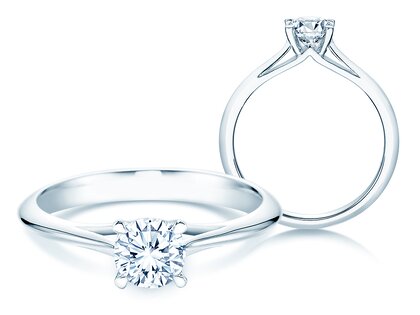 Anello di Fidanzamento Heaven 4 in 14K oro bianco con diamante 0,75ct G/SI