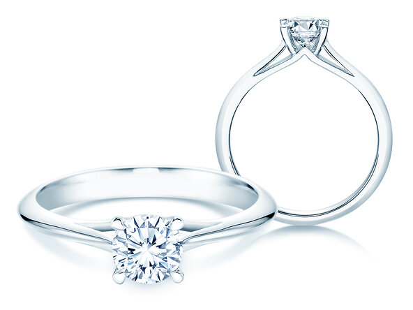 Anello di Fidanzamento Heaven 4 in 14K oro bianco con diamante 0,75ct G/SI