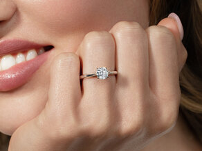 Anello di Fidanzamento Heaven 4 in 9K oro bianco con diamante 1,00ct H/SI