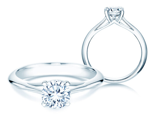 Anello di Fidanzamento Heaven 4 in 9K oro bianco con diamante 1,00ct H/SI