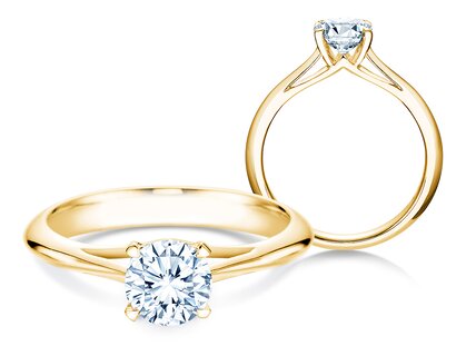 Anello di Fidanzamento Heaven 4 in 14K oro giallo con diamante 1,00ct G/SI