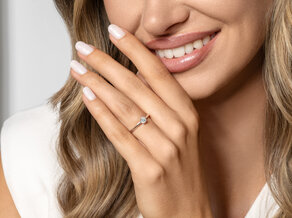 Anello di Fidanzamento Heaven 4 in 9K oro bianco con diamante 0,25ct H/SI