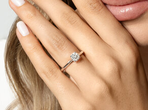 Anello di Fidanzamento Heaven 4 in 14K oro bianco con diamante 0,75ct G/SI