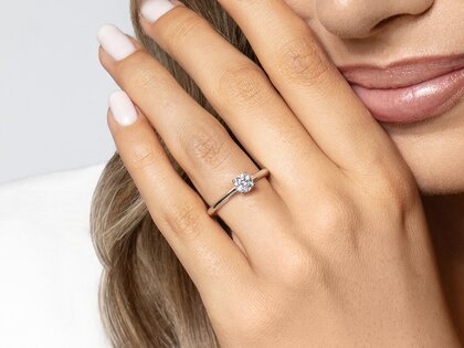 Anello di Fidanzamento Heaven 4 in 14K oro giallo con diamante 0,40ct G/SI