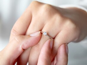 Anello di Fidanzamento Heaven 4 in 9K oro bianco con diamante 0,25ct H/SI
