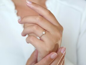 Anello di Fidanzamento Heaven 4 in 18K oro bianco con diamante 0,30ct G/SI