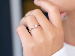 Anello di Fidanzamento Heaven 4 in 14K oro bianco con diamante 0,40ct H/SI