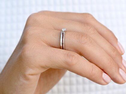 Anello di Fidanzamento Heaven 4 in argento 925/- con diamante 0,15ct G/SI