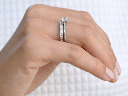 Anello di Fidanzamento Heaven 4 in 14K oro bianco con diamante 0,40ct H/SI