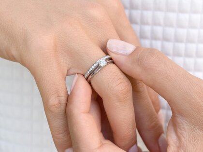 Anello di Fidanzamento Heaven 4 in platino 950/- con diamante 0,50ct G/SI