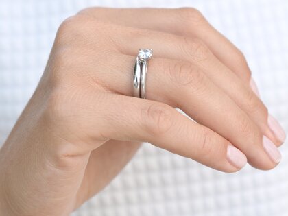 Anello di Fidanzamento Heaven 4 in 14K oro bianco con diamante 0,75ct G/SI