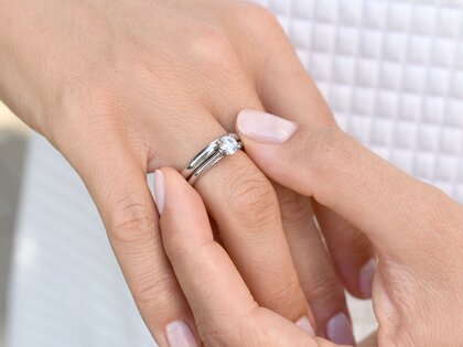 Anello di Fidanzamento Heaven 4 in 14K oro bianco con diamante 0,75ct G/SI