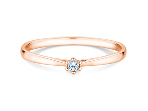 Anello di Fidanzamento Heaven 6 Petite in 14K oro rosa con diamante 0,05ct G/SI