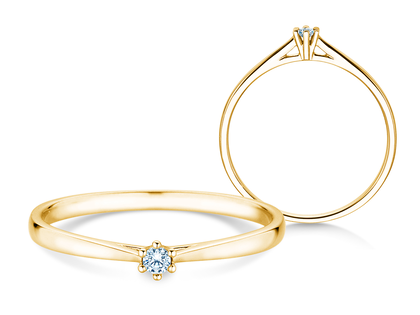 Anello di Fidanzamento Heaven 6 Petite in 14K oro giallo con diamante 0,035ct G/SI