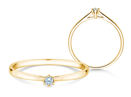 Anello di Fidanzamento Heaven 6 Petite in 14K oro giallo con diamante 0,07ct G/SI