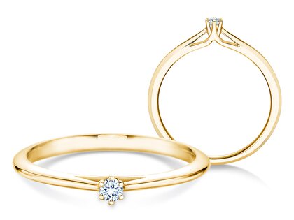 Anello di Fidanzamento Heaven 6 in 14K oro giallo con diamante 0,07ct