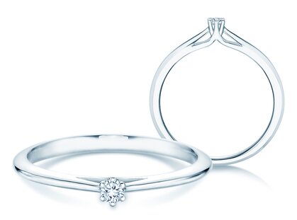 Anello di Fidanzamento Heaven 6 in 14K oro bianco con diamante 0,05ct H/SI