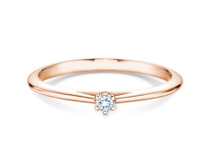 Anello di Fidanzamento Heaven 6 in 18K oro rosa con diamante 0,05ct H/SI