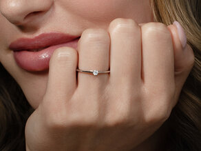 Anello di Fidanzamento Heaven 6 in 14K oro bianco con diamante 0,10ct G/SI