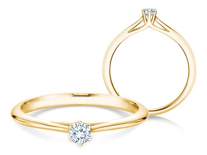 Anello di Fidanzamento Heaven 6 in 14K oro giallo con diamante 0,10ct H/SI