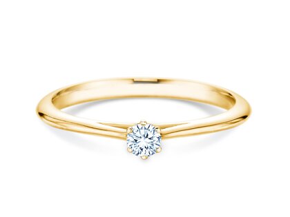 Anello di Fidanzamento Heaven 6 in 14K oro giallo con diamante 0,10ct H/SI