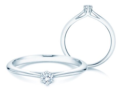 Anello di Fidanzamento Heaven 6 in 14K oro bianco con diamante 0,10ct G/SI