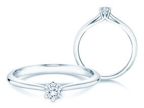 Anello di Fidanzamento Heaven 6 in 9K oro bianco con diamante 0,20ct G/SI