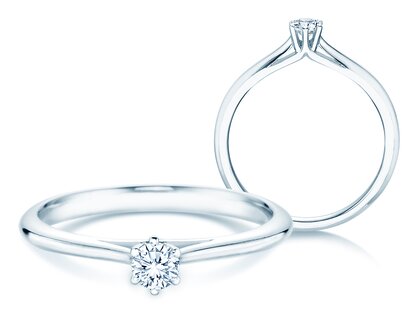 Anello di Fidanzamento Heaven 6 in 14K oro bianco con diamante 0,20ct G/SI