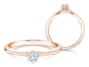 Anello di Fidanzamento Heaven 6 in 9K oro rosa con diamante 0,20ct G/SI