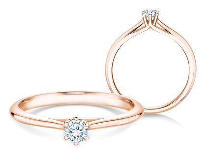 Anello di Fidanzamento Heaven 6 in 9K oro rosa con diamante 0,20ct G/SI