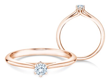 Anello di Fidanzamento Heaven 6 in 18K oro rosa con diamante 0,20ct G/SI