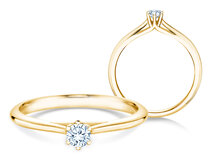 Anello di Fidanzamento Heaven 6 in 9K oro giallo con diamante 0,20ct G/SI