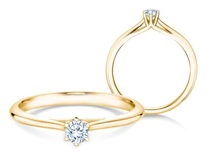 Anello di Fidanzamento Heaven 6 in 14K oro giallo con diamante 0,20ct G/SI