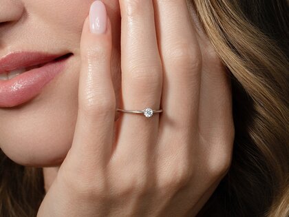 Anello di Fidanzamento Heaven 6 in 9K oro bianco con diamante 0,25ct H/SI