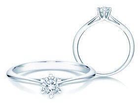 Anello di Fidanzamento Heaven 6 in 18K oro bianco con diamante 0,25ct G/SI