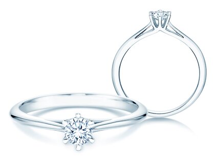 Anello di Fidanzamento Heaven 6 in 9K oro bianco con diamante 0,25ct H/SI