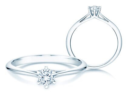 Anello di Fidanzamento Heaven 6 in 18K oro bianco con diamante 0,25ct G/SI
