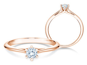 Anello di Fidanzamento Heaven 6 in 18K oro rosa con diamante 0,25ct G/SI