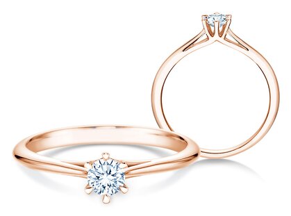 Anello di Fidanzamento Heaven 6 in 9K oro rosa con diamante 0,25ct H/SI