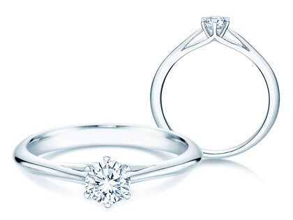 Anello di Fidanzamento Heaven 6 in 18K oro bianco con diamante 0,30ct G/SI