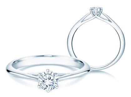Anello di Fidanzamento Heaven 6 in 14K oro bianco con diamante 0,30ct G/SI