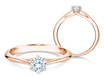 Anello di Fidanzamento Heaven 6 in 14K oro rosa con diamante 0,30ct G/SI