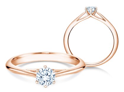 Anello di Fidanzamento Heaven 6 in 14K oro rosa con diamante 0,30ct G/SI